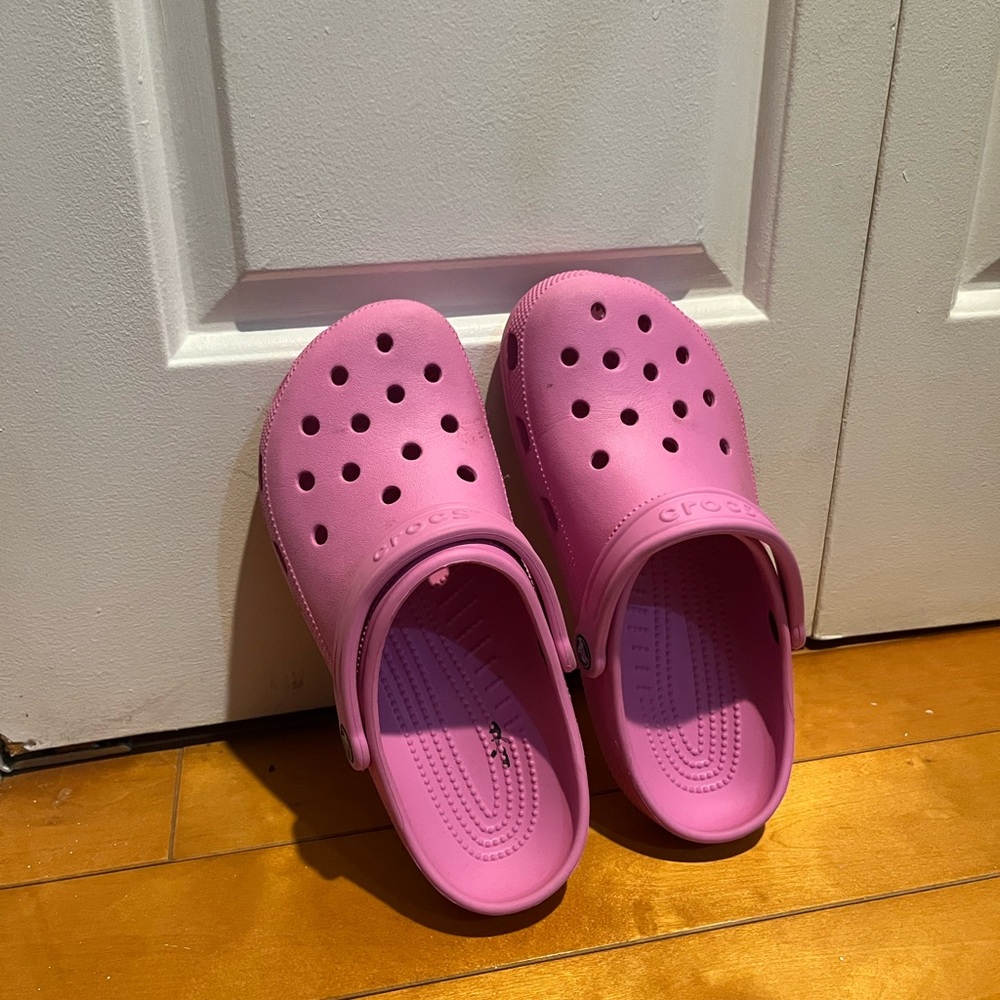 Pink crocs size 7 Men